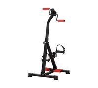 HOMCOM Pedaliera per Braccia e Gambe da Divano e Poltrona con Schermo LCD, Altezza e Resistenza Regolabile, in Acciaio, 56x44-56x75-97cm, Nera e Rossa