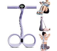 Pedaliera intelligente per estrattore, 6 tubi di resistenza, con contatore digitale e maniglie, bande di resistenza per il piede, fascia di resistenza per fitness, per stretching del corpo