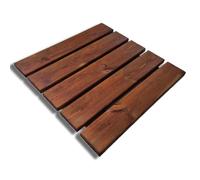 Pedana Doccia Antiscivolo 50x50 cm in Legno di Pino Impregnato, 4 cm di spessore, Marrone Teak