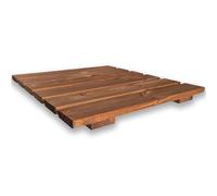 Pedana doccia antiscivolo in legno 60x60, Color TEAK, piedini inclusi