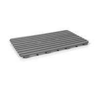 Pedana doccia antiscivolo 80x50 cm rettangolare grigio con effetto legno
