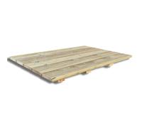 Pedana doccia antiscivolo in legno 118x78 cm in pino impregnato, spessore 5,4 cm