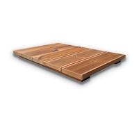 Pedana doccia antiscivolo in legno 60x40 cm in pino termotrattato, spess. 4,5 cm