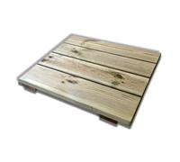 Pedana doccia antiscivolo in legno 60x60cm in pino impregnato, spessore 5 cm