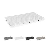 Pedana Doccia Antiscivolo Rettangolare, 80x50x2.5 cm, PP Alta Resistenza Ideale per Interno Esterno (Bianco)