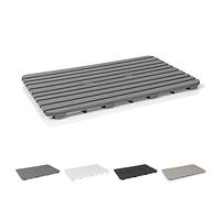 Pedana Doccia Antiscivolo Rettangolare, 80x50x2.5 cm, PP Alta Resistenza Ideale per Interno Esterno (Grigio)