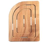 Pedana doccia in legno marino 74 x 55 cm stondato lato sinistro per piatto docci