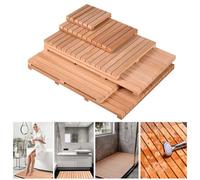 Pedana Doccia Legno, Più Dimensioni Tappetino Doccia Antiscivolo, Esterna Giardino Tappeto Doccia, Pedana Legno, Tappetino Piscina, Pedana Doccia Antiscivolo per la Vasca e la Sauna(30x95cm/12x37in)