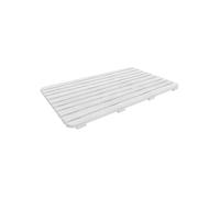 Pedana Doccia Rettangolare 80 x 50 cm Bianca Effetto Legno in Plastica PP