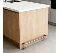 Pedana in metallo per isola da cucina, kit ringhiera regolabile da 100 m, guide di supporto sottopiano e scale clete finitura argento (L 160 cm)