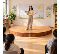 Pedana palco semicircolare in legno, piattaforma da presentazione, acciaio | Palco scolastico e pedana per spettacoli, discorsi, prove, coro, formazione ed eventi interni