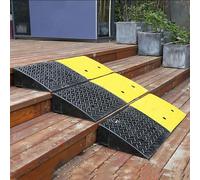Pedana per Disabili, Rampa per Sedia a Rotelle per Scalini 3/5/ 11/13/ 15 Cm, Rampe con Soglia per Sedia a Rotelle per Porte, in Gomma, Design Triangolare, Ampiamente Applicabile+(Size:98x38x15)