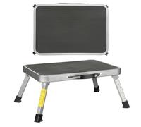 Pedana pieghevole per roulotte - Sgabello in acciaio fino a 150 kg - Pedana pieghevole antiscivolo da campeggio con piedini in gomma - Scaletta per camper, caravan, cucina - Certificazione EN14183