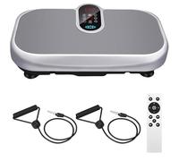 Pedana Vibrante Dimagrante 150KG con Telecomando e Fasce di Resistenza, 9 Programmi di Allenamento Automatici, 120 Livelli di Vibrazione e Altoparlante Bluetooth Integrato, Allenamento a Casa