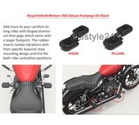 Pedane anteriori e posteriori originali Royal Enfield "Deluxe nere" per...