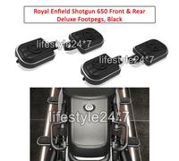 Pedane anteriori e posteriori originali Royal Enfield "Deluxe, nere" per...