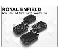 Pedane Deluxe anteriori e posteriori nere per Royal Enfield New Bullet 350