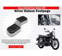 Pedane "Deluxe Foot Pegs" nere e argento per Royal Enfield New Bullet 350