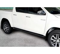 Pedane laterali acciaio inox ovale NERO Toyota Hilux doppia cabina dal 2016