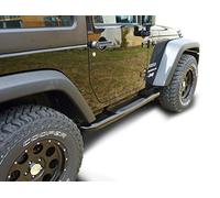 Pedane laterali nere (in acciaio inossidabile) compatibili con Wrangler JK (2007-2018) a 2 porte