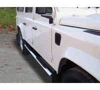 Pedane laterali ovali in acciaio inox lucido Land Rover Defender 110