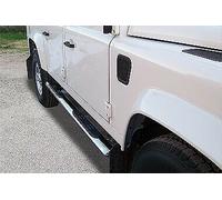 Pedane laterali ovali in acciaio inox lucido Land Rover Defender 90