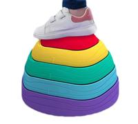 Pedane per giocattoli sensoriali, pedane per bambini | 5 pezzi percorsi di ostacolo per bambini - Pietre di equilibrio con texture antiscivolo, pietre di bilanciamento colorate impilabili, spi