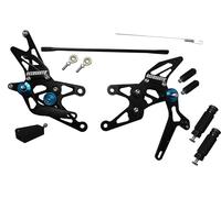 Pedane regolabili Street Racing Accossato nere con inserti blu per Yamaha Yzf-R1 dal 2007 al 2008 (CC 1000)