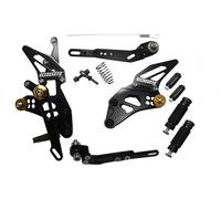 Pedane regolabili Street Racing Accossato nere con inserti oro per Suzuki Gsx-R1000 dal 2009 al 2016 (CC 1000)
