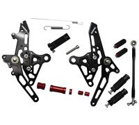 Pedane regolabili Street Racing Accossato nere con inserti rossi per Honda Msx125 dal 2013 al 2016 (CC 125)