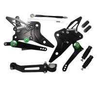 Pedane regolabili Street Racing Accossato nere con inserti verdi per Kawasaki Z800 dal 2013 al 2016 (CC 800)