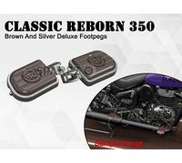 Pedane Royal Enfield Classic Reborn 350 Pillion Deluxe originali argento e...