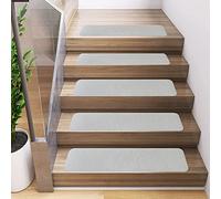 Pedate autoadesive per scale Step ， Confezione da 15 gradini in moquette multicolore 8" x 30"(Light Grey)