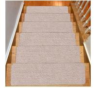 Pedate autoadesive per scale Step , Gradini for scale in moquette autoadesivi, tagliabili, confezione da 3, multicolore, diverse misure(Light Brown,14PCS)