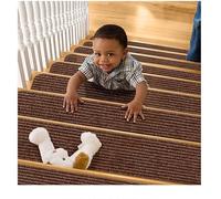 Pedate autoadesive per scale Step , Gradini for scale in moquette autoadesivi, tagliabili, confezione da 3, multicolore, diverse misure(Double Stripe Coffee Color,14PCS)