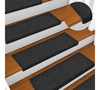 Pedate autoadesive per scale Step , Gradini for scale insonorizzati autoadesivi confezione da 15 25x65 cm multicolore diverse misure(Noir,Rectangulaire 15 pièces)