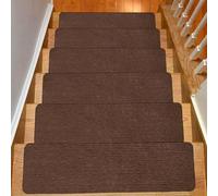 Pedate autoadesive per scale Step , Tappetini for scale, confezione da 15, 20x76 cm, copritappeti semicircolari/quadrati in poliestere/PVC