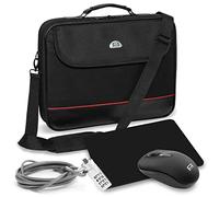 PEDEA borsa per PC portatile "Trendline" Borsa notebook starter kit fino a 17,3 pollici (43,9 cm) con mouse wireless, tappetino per il mouse e lucchetto per notebook, nero
