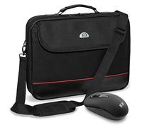 PEDEA borsa per PC portatile "Trendline" Borsa per notebook fino a 20,1 pollici (51 cm) borsa con tracolla incluso mouse wireless, nero