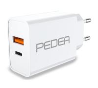 PEDEA Caricatore rapido USB-C da 20 W, 2 porte, con USB-C e USB-A, Power Delivery Fast-Charger | Adattatore per iPhone 15 14 13 Pro Max | Galaxy S23 S22 S21 | Pixel 8 7 6, bianco