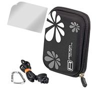 Pedea - Custodia con pellicola protettiva per display per Panasonic Lumix DMC-3D1, GF3, SZ1, FS45, LX3, TZ10, colore: Nero/Bianco
