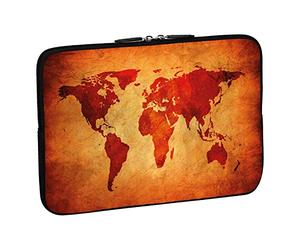 PEDEA Custodia per notebook in neoprene 15,6 pollici, brown global map