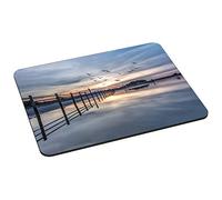 Pedea Gaming und Office - Tappetino per mouse, 220 x 180 mm, con bordi cuciti e base antiscivolo, Coastline