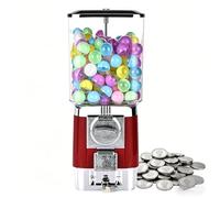 pedenencelia Distributori Automatici di Caramelle, Distributore Automatico, Distributore di Palline Rimbalzanti PS, capacità di 220 X 32mm Palline, Alvadanaio A Gettoni for Capsule Giocattolo Red