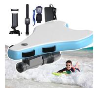 pedenencelia Kit Scooter Subacqueo + Bodyboard, Motore Ad Alta velocità da 500 W, Batteria Ricaricabile da 10000 mAh, 3-10 Km/H, per Gli Amanti dell'Acqua - Snorkeling, Kayak Bodyboard+Thruster