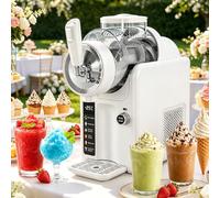 pedenencelia Macchina da 68 oz per Gelato & Slushy per Casa, con Display LED, 5 Programmi Preimpostati per Frappé, Milkshake e Gelato Morbido, Pulizia Automatica, Senza Ghiaccio White