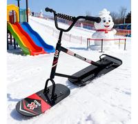 pedenencelia Slitta da Neve/Scooter da Neve Fuoristrada 2026 con Sterzo A 360° E Doppie Lame - Facile da Usare per Adulti E Adolescenti, Supporta Fino A 330 Libbre, Ponte in Acero A 5 Strati A