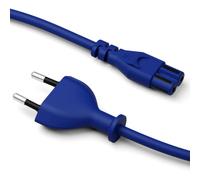 Pedestal Power Cable 7,5 m (blu) | Cavo di alimentazione a 2 poli - Cavo TV compatibile con Playstation e Xbox | Cavo di alimentazione Euro per dispositivi freddi | Cavo TV con spina europea (Euro 8)