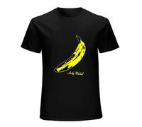 PEDFUVL Andy Warhol Banana Men's T-Shirt Graphic Printed Black Tee XL