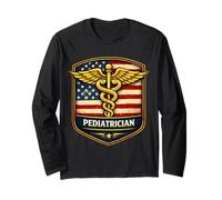 Pediatra Americano Pediatra Medico Patriot Maglia a Manica